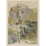 WANDELAAR, JAN1690 Amsterdam - 1759 LeidenTitel: Skelett vor einer Landschaft. Technik: Radierung,