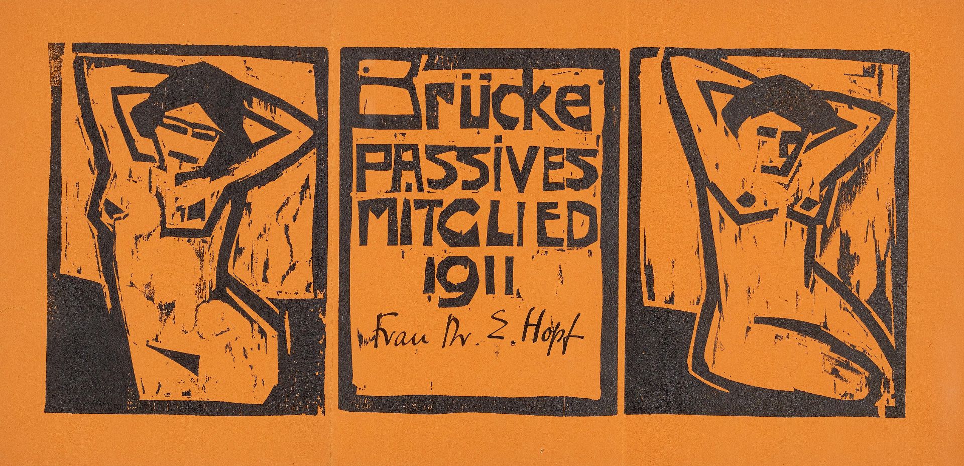 SCHMIDT-ROTTLUFF, KARL1884 Rottluff - 1976 BerlinTitel: Mitgliedskarte für die passiven Mitglieder