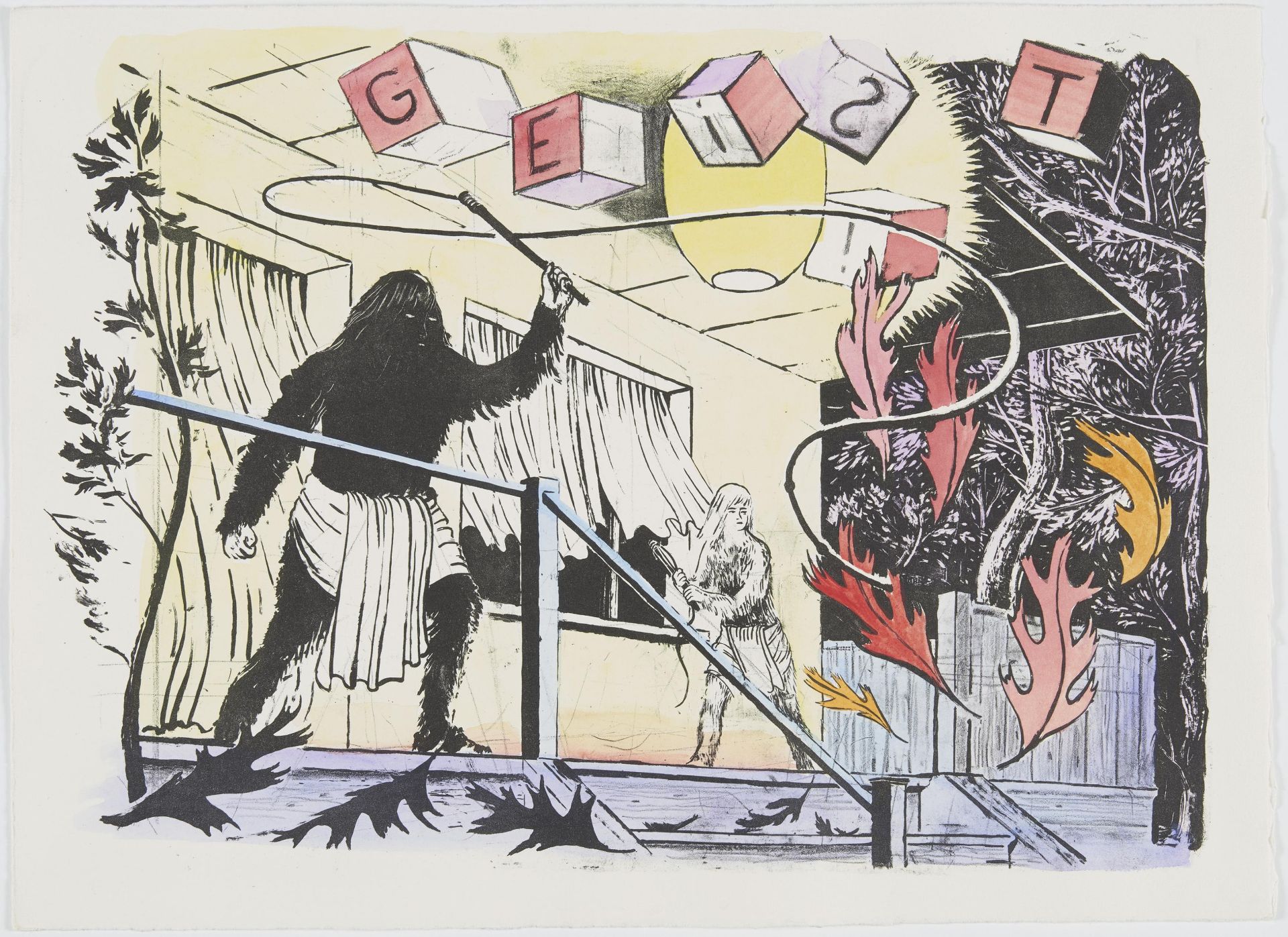 BAUMGÄRTEL, TILO1972 LeipzigTitel: Geist. Datierung: 2004. Technik: Lithografie, handkoloriert auf - Bild 2 aus 3