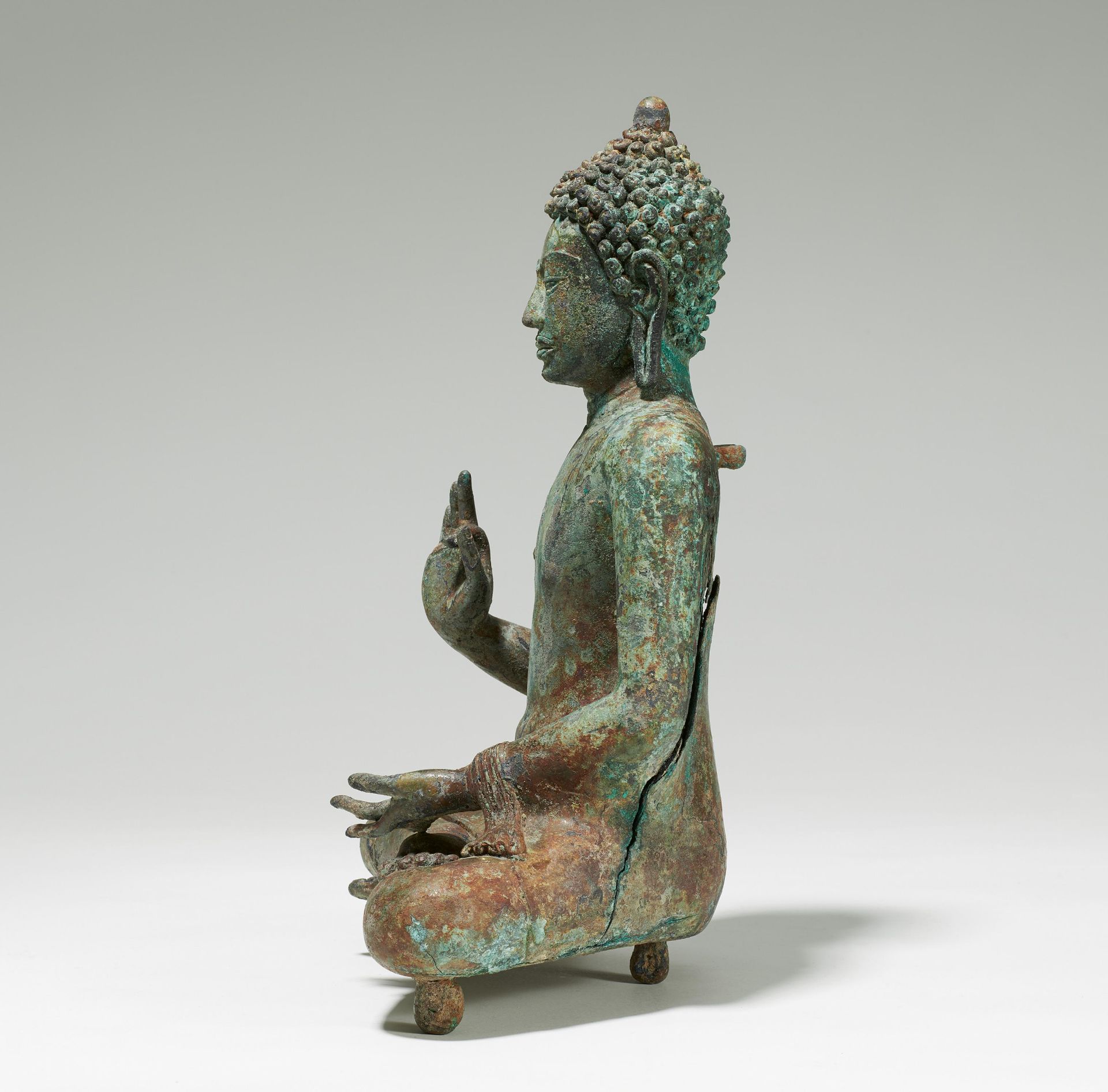 SELTENER UND BEDEUTENDER SITZENDER BUDDHA. - Image 6 of 6