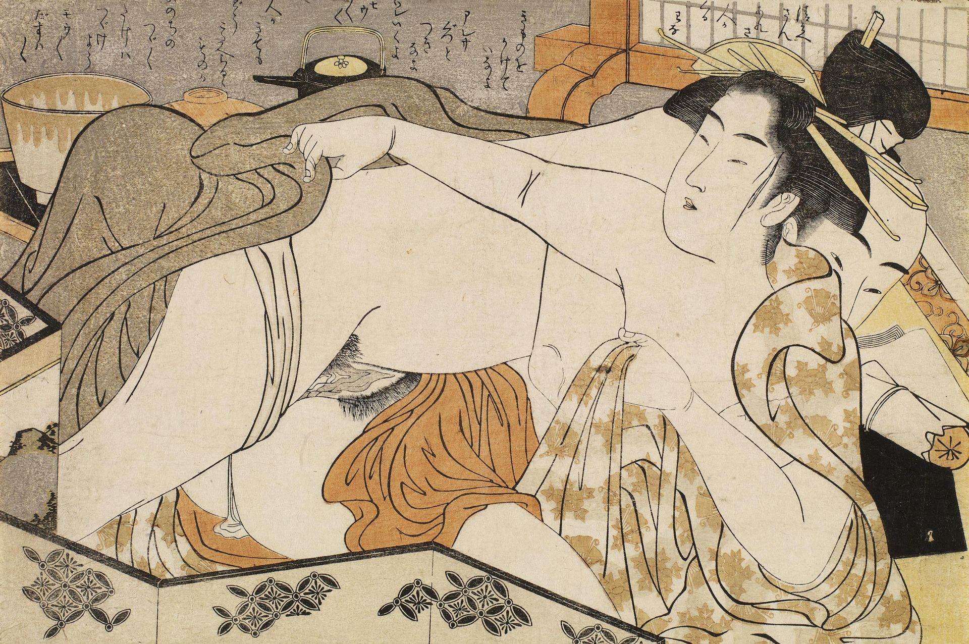 13 BLÄTTER DER SHUNGA-SERIE "FUMI NO KIYOGAKI". - Bild 16 aus 26