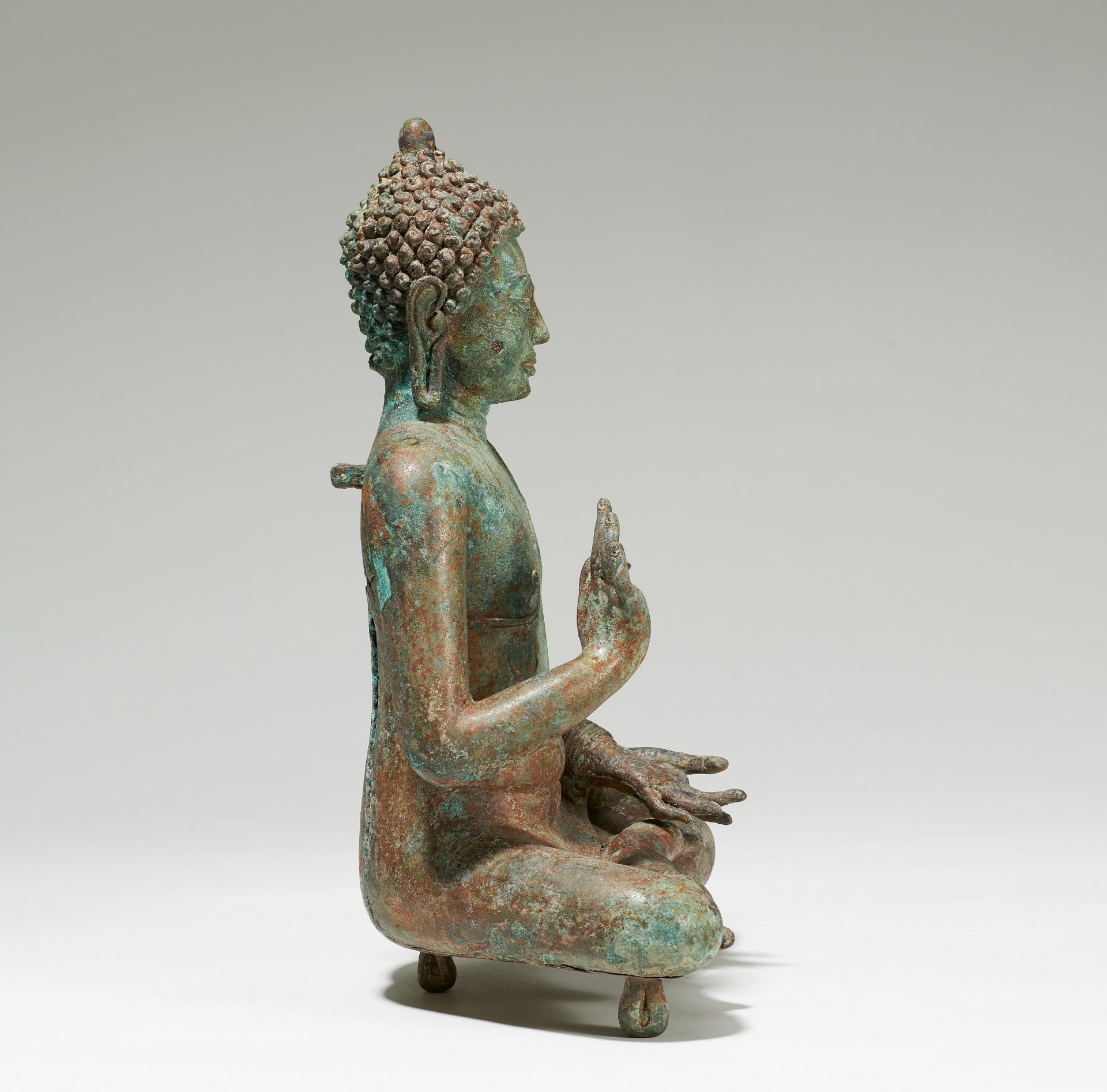 SELTENER UND BEDEUTENDER SITZENDER BUDDHA. - Image 4 of 6