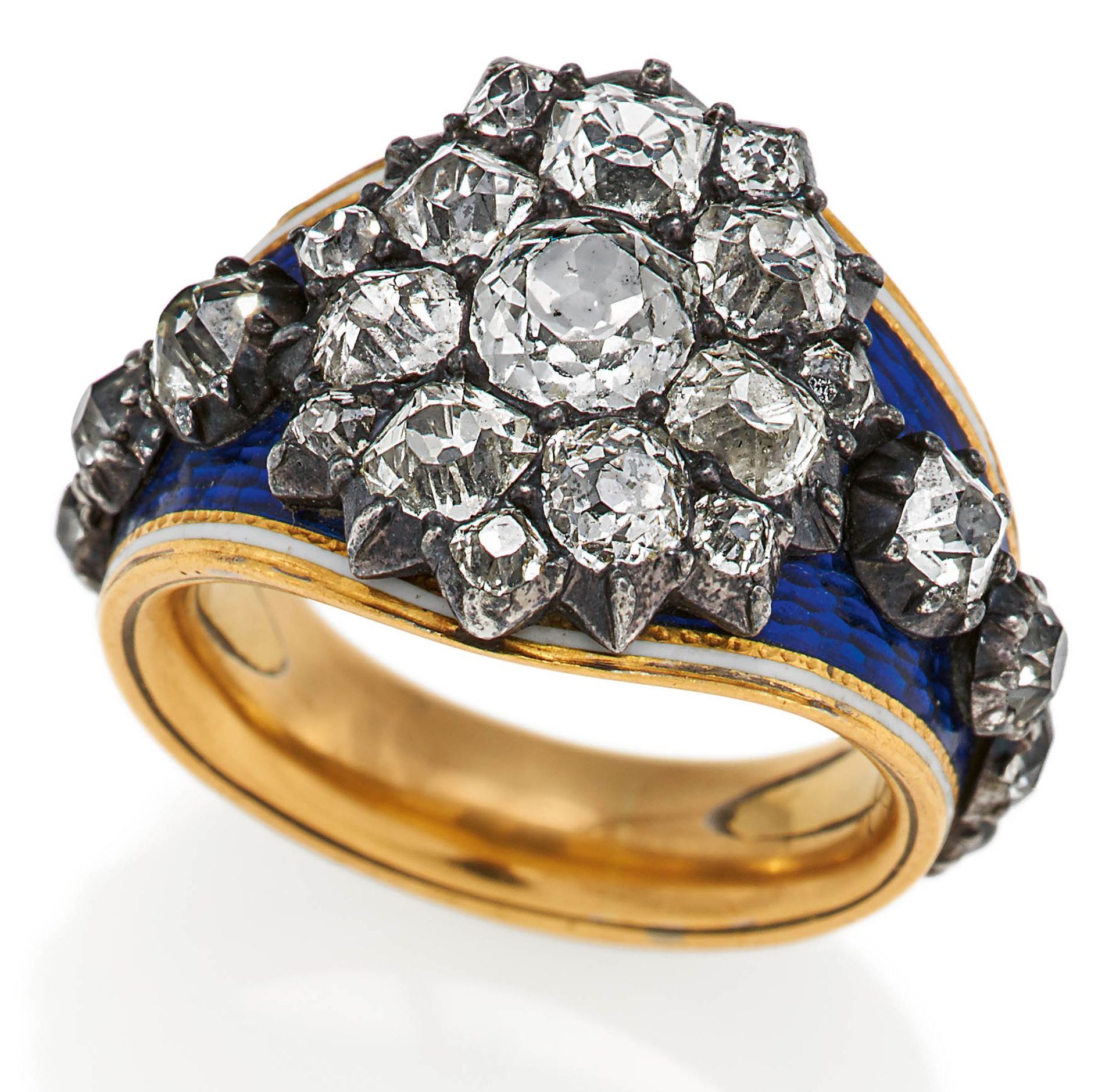 HISTORISCHER DIAMANT-EMAIL-RING.