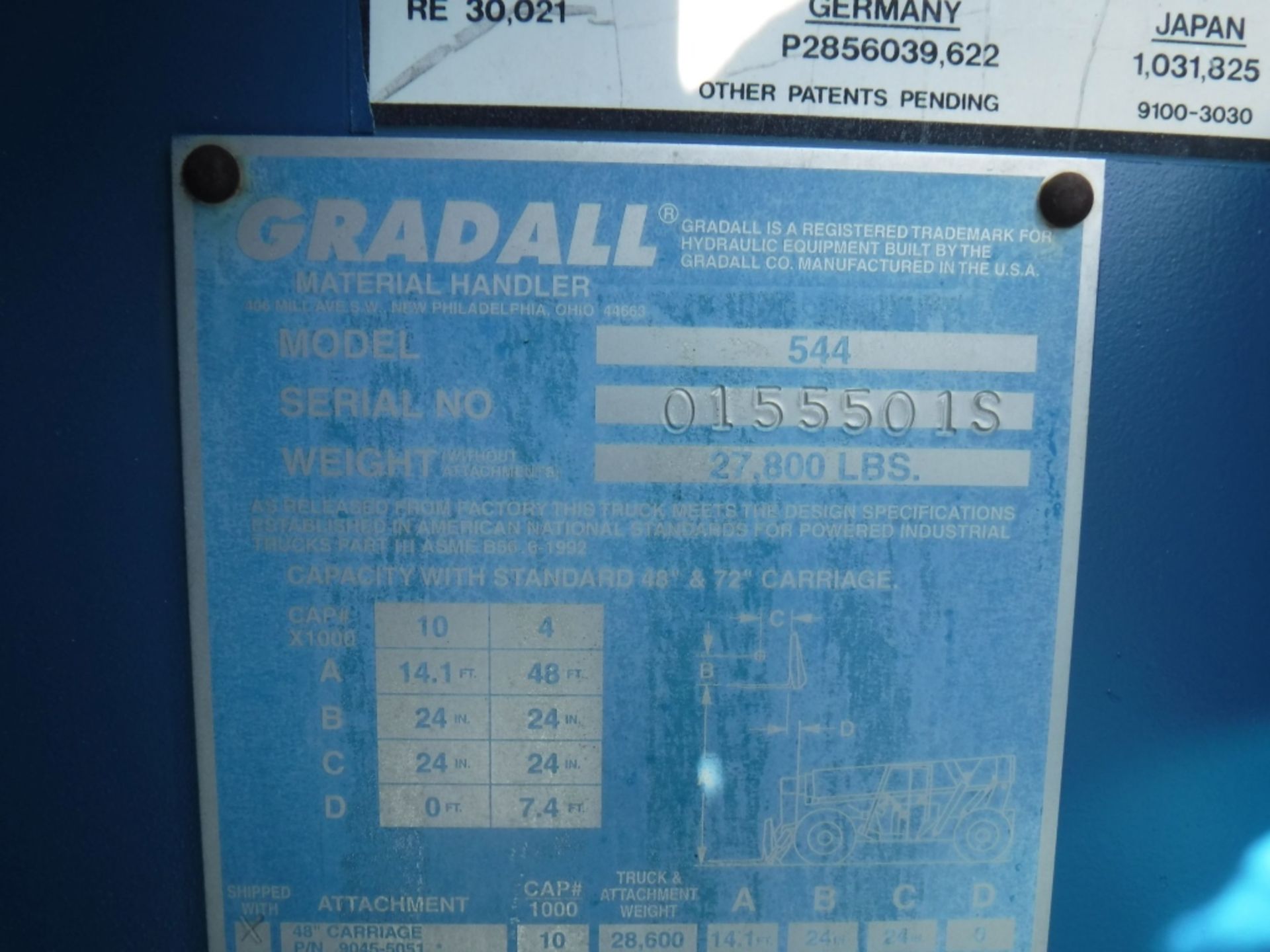 Gradall 544 Forward Reach Forklift, - Image 14 of 20