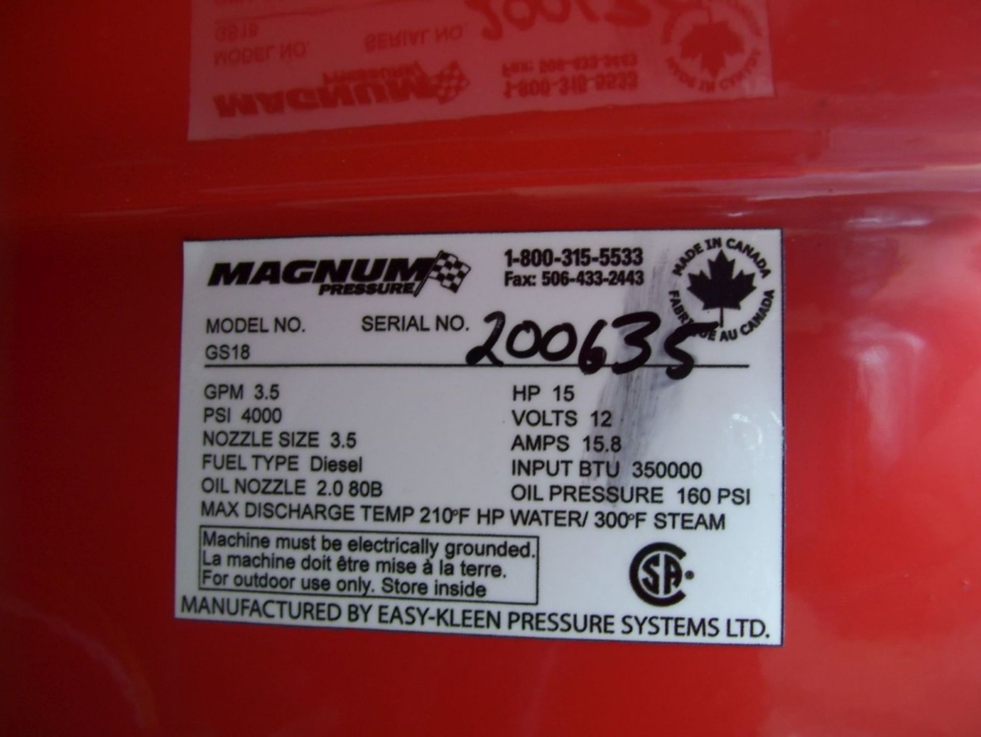 Unused 2020 Easy Kleen Magnum GS18 Hot Water - Image 11 of 11