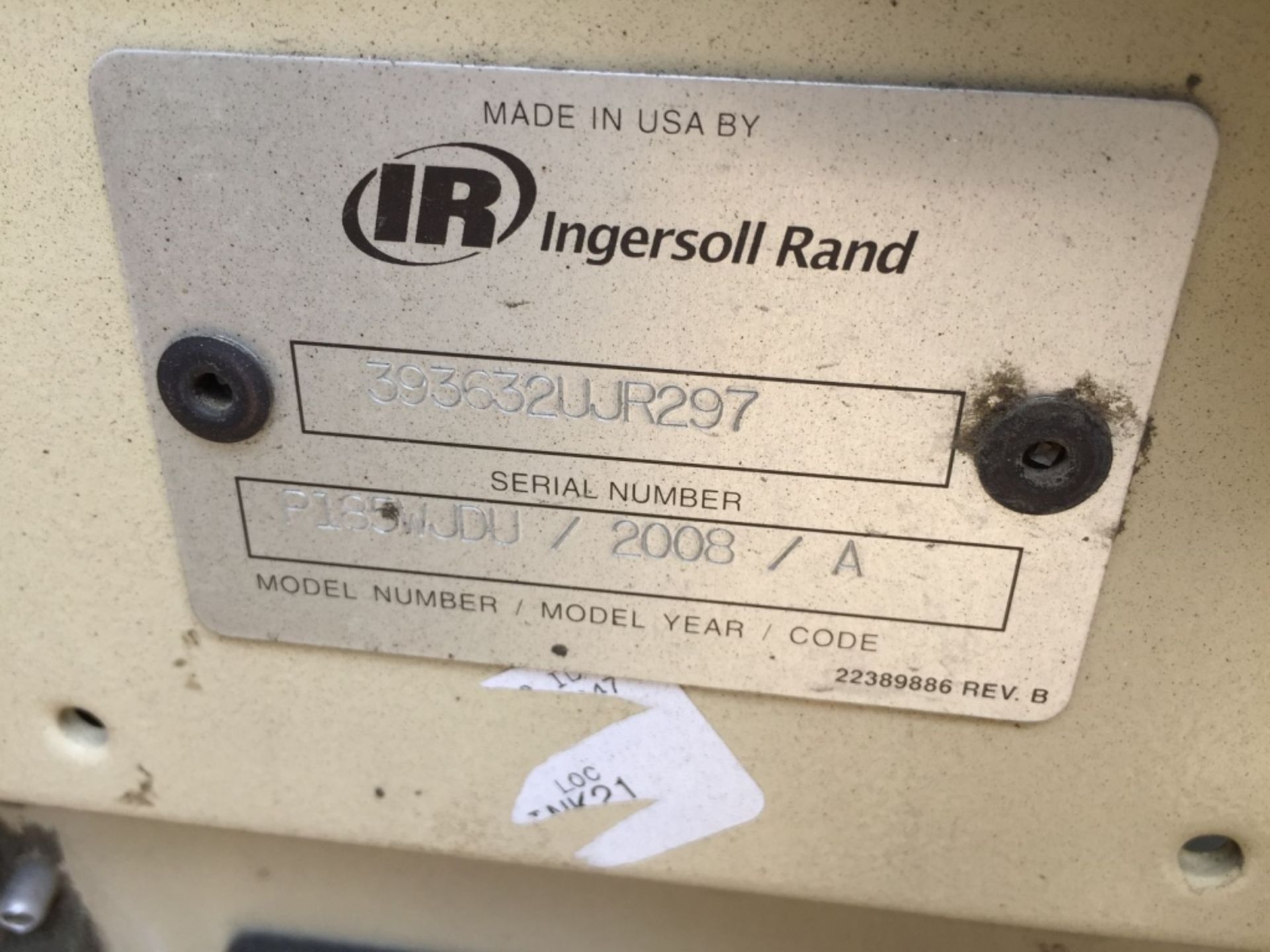 Ingersoll Rand P185WJDU 185CFM Air Compressor, - Image 58 of 67
