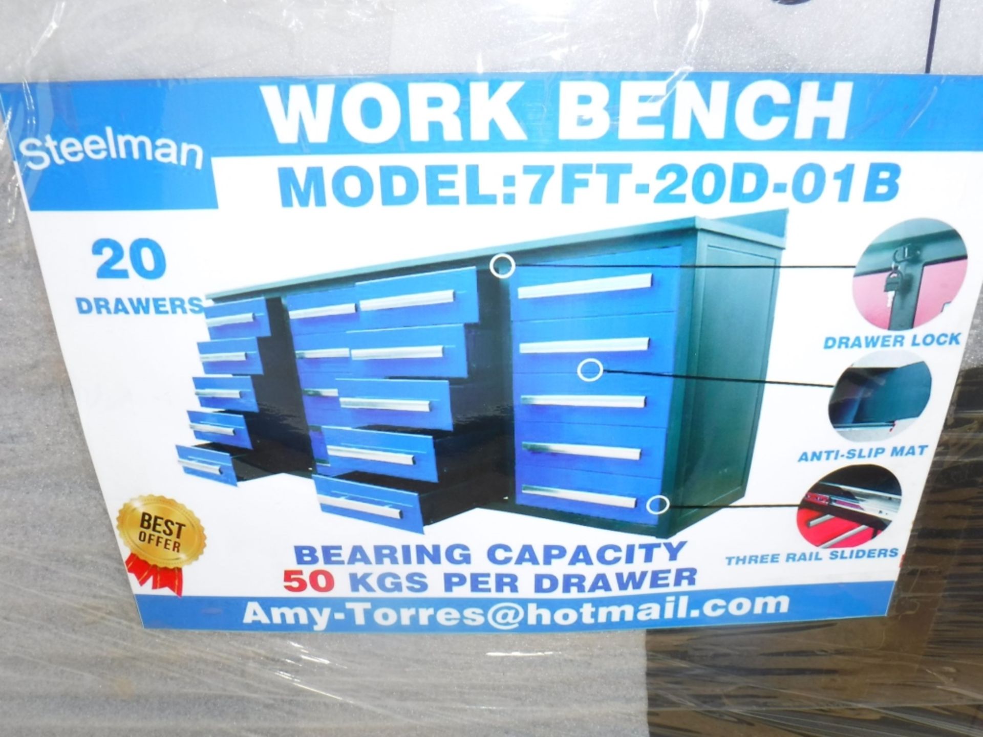 Unused 2020 Steelman 7' Work Bench, - Image 6 of 7