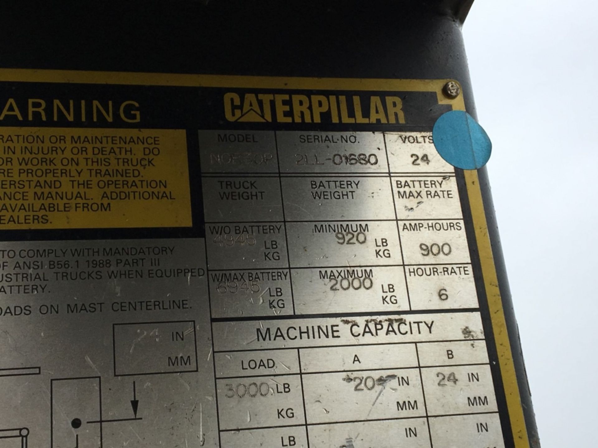 Caterpillar NOR3OP Stand-On Warehouse Forklift, - Image 41 of 49