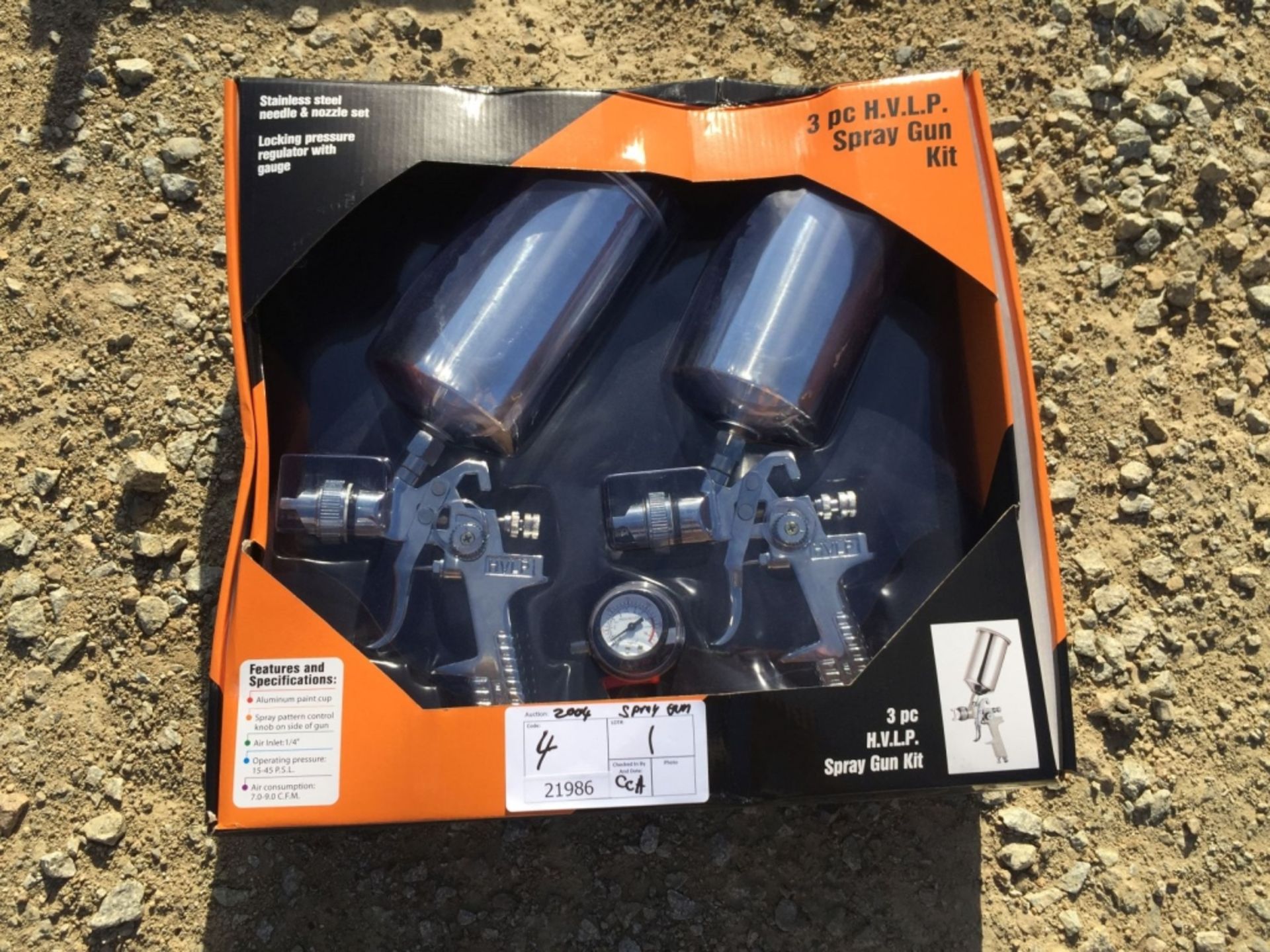 Unused 3-Piece HVLP Pneumatic Spray Gun Kit.