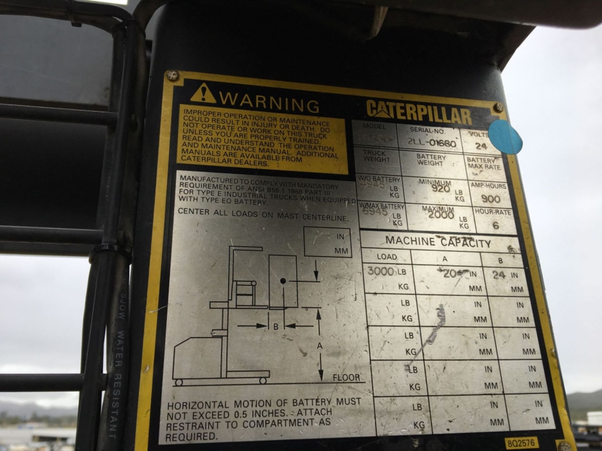 Caterpillar NOR3OP Stand-On Warehouse Forklift, - Image 37 of 49