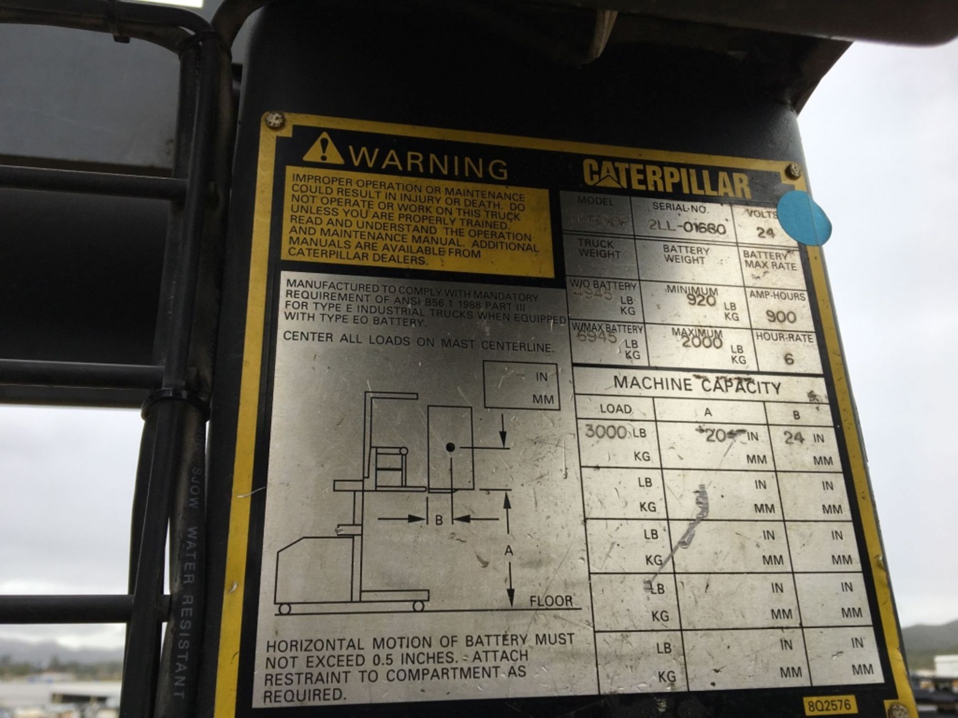 Caterpillar NOR3OP Stand-On Warehouse Forklift, - Image 39 of 49