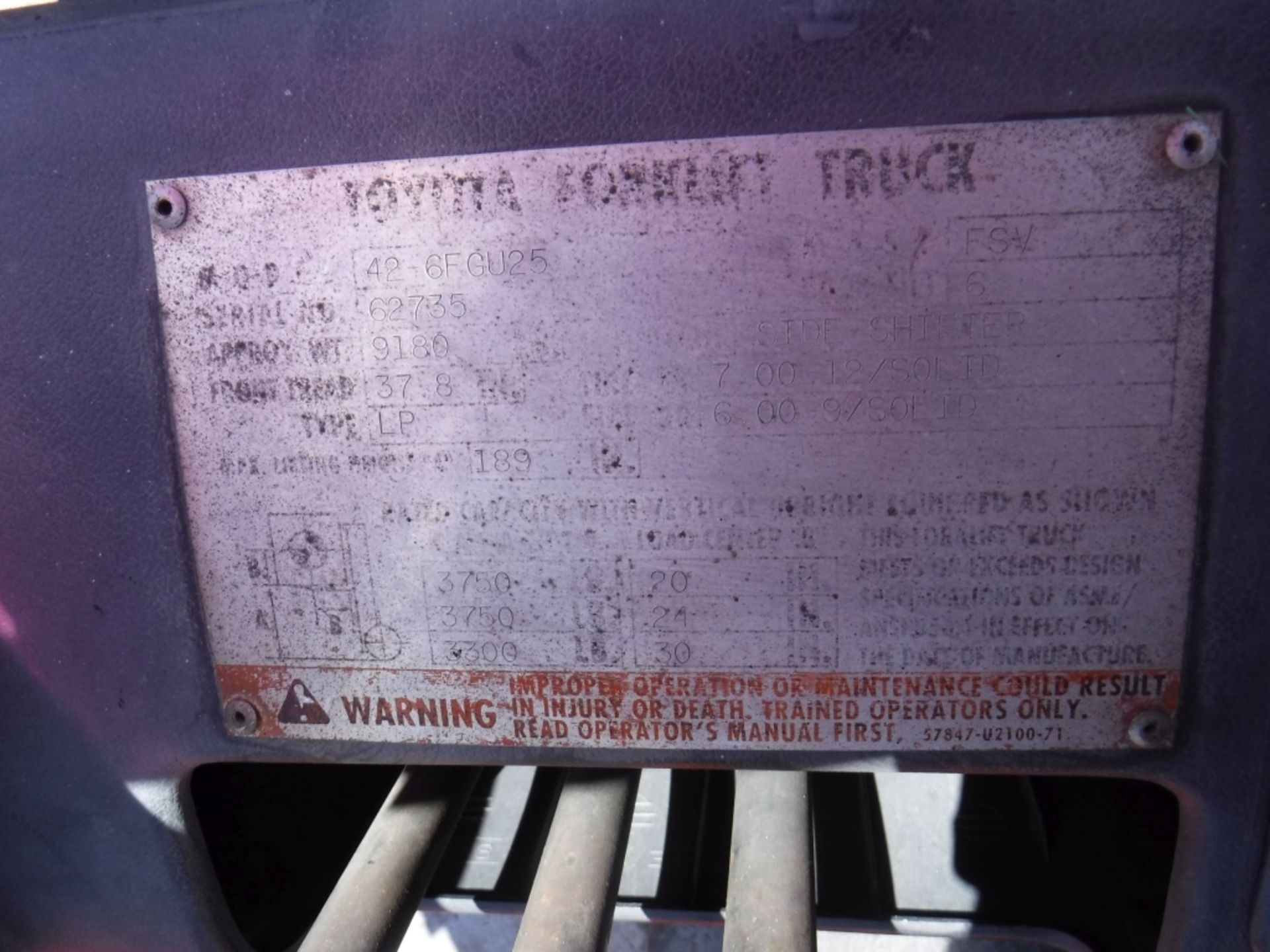 Toyota 42-6FGN25 Industrial Forklift, - Image 36 of 36