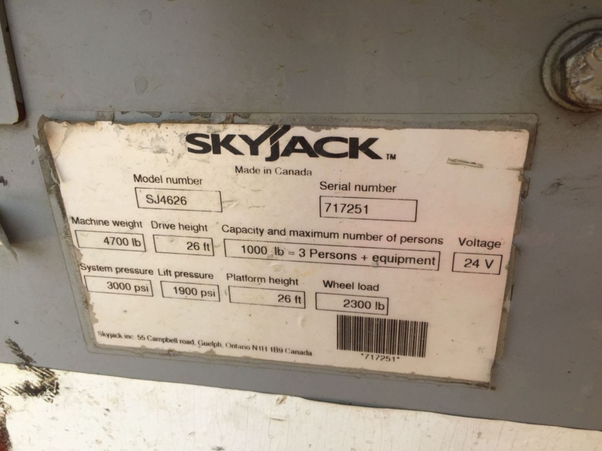 SkyJack SJ4626 Scissor Lift, - Image 23 of 26