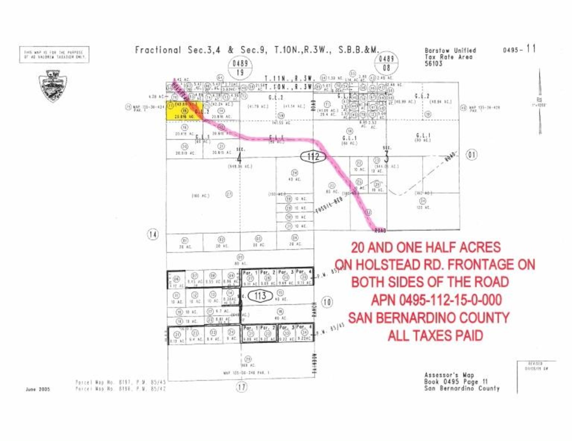 20.616 Acre Vacant Parcel, Near Barstow,