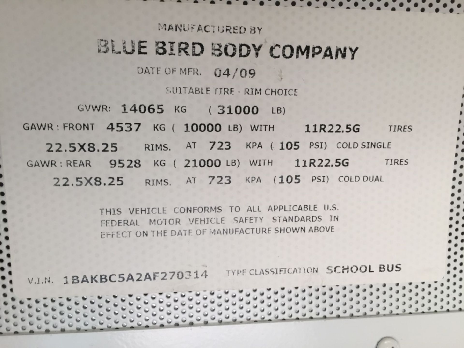 2010 BlueBird 48-Passenger Bus, - Image 31 of 40