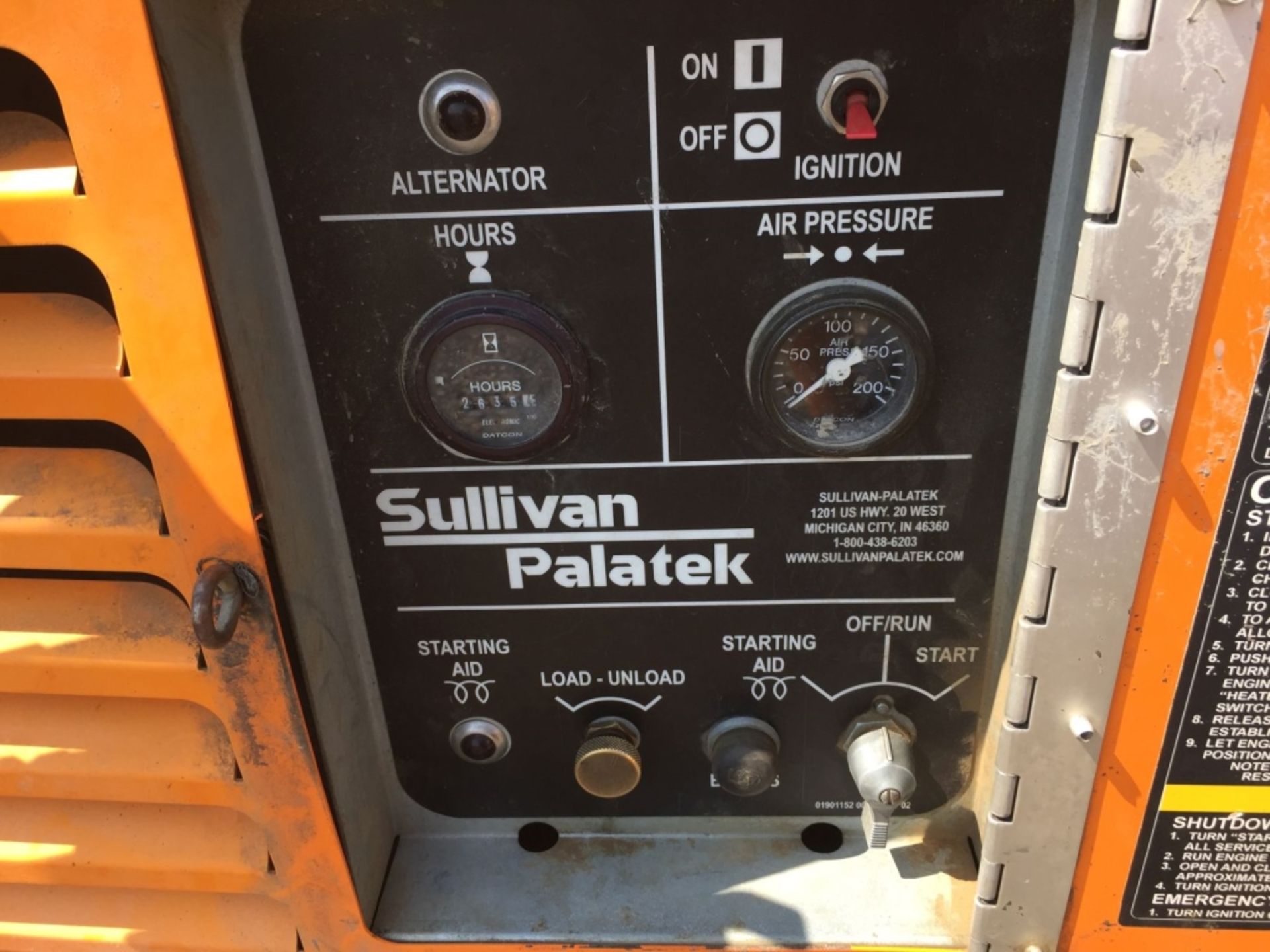 Sullivan-Palatek DF185P3JD 185 CFM Air Compressor, - Image 23 of 28