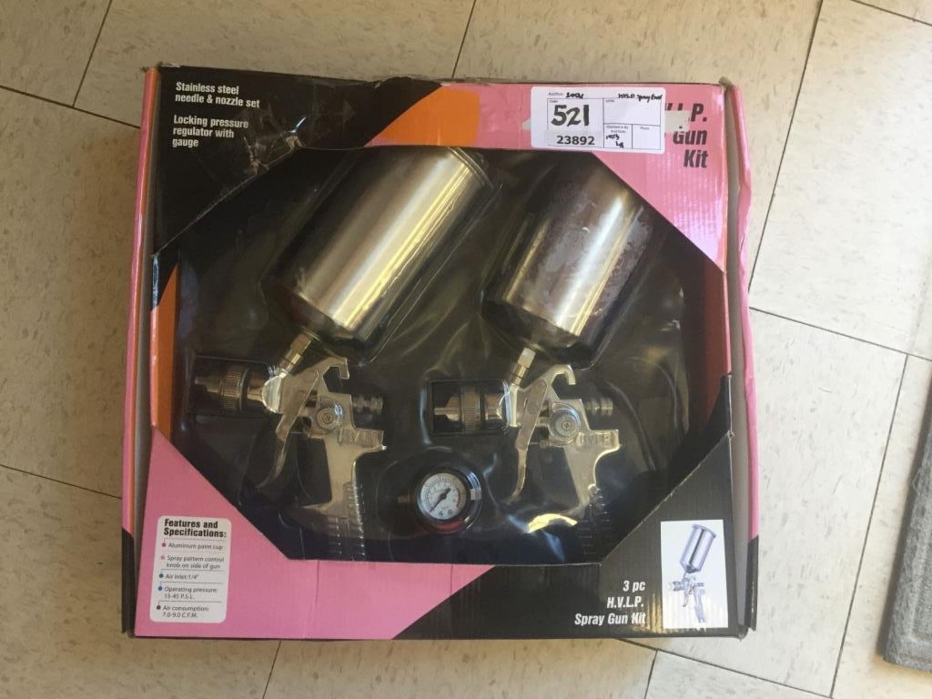 Unused 2020 3-Piece HVLP Pneumatic Spray Gun Kit.