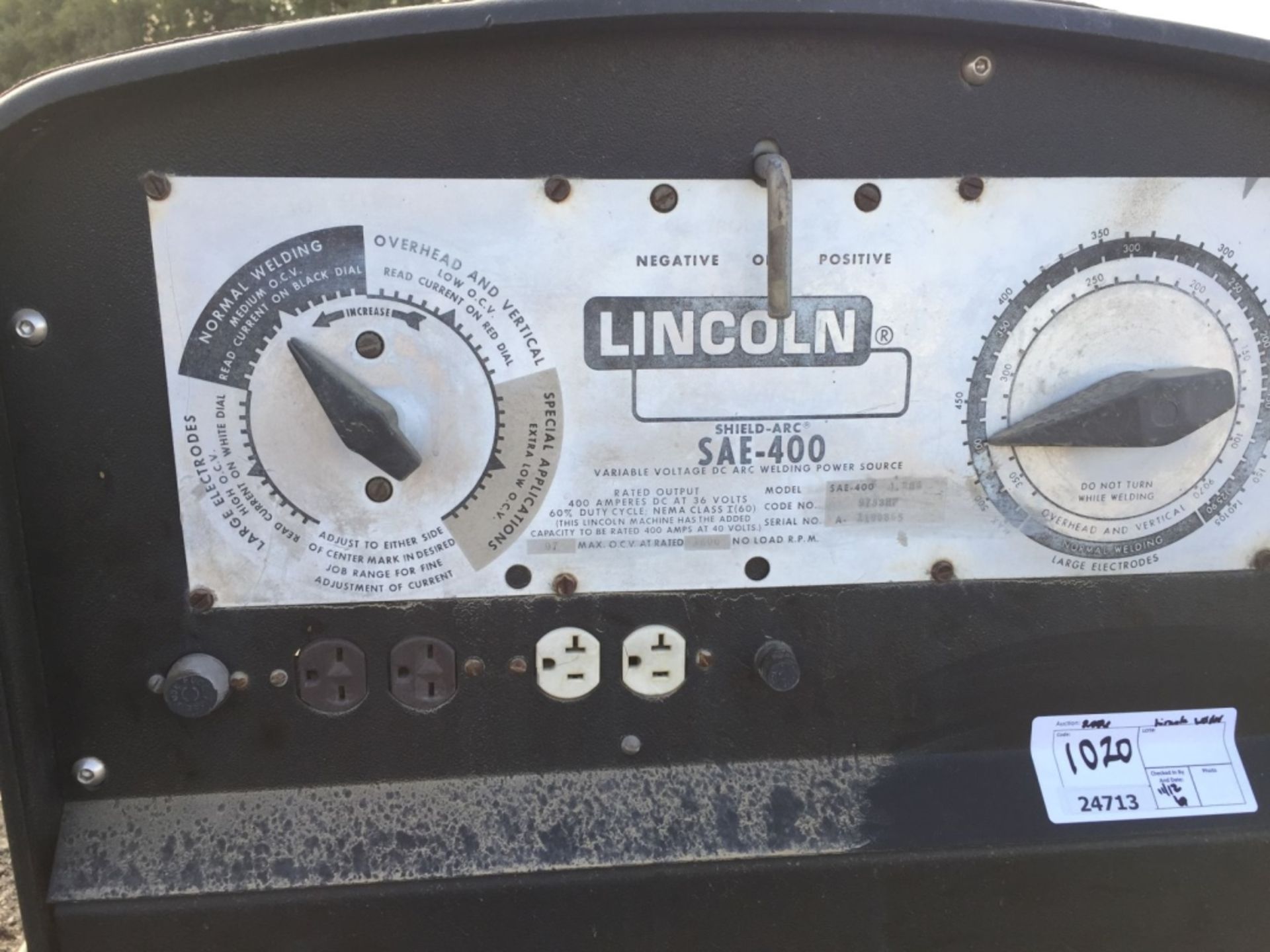Lincoln SAE400 Shield-ARC 400 AMP Welder - Image 11 of 12