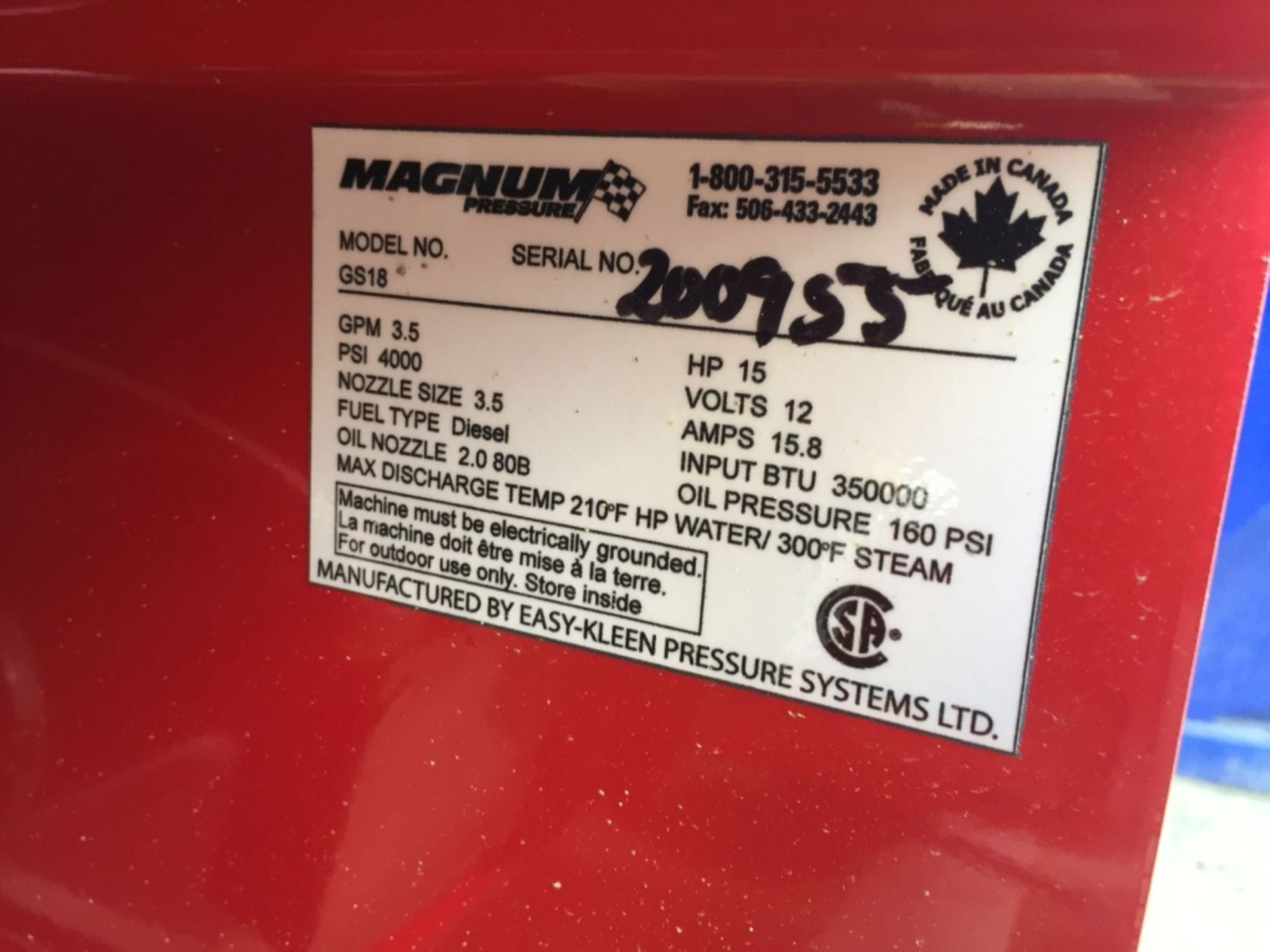 Unused 2020 Easy Kleen Magnum Gold GS18 Hot Water - Image 23 of 24