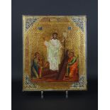 Russische ikoon met voorstelling van de aanbidding van Christus, 19e eeuw, h. 32, br. 27 cm <