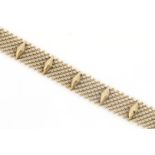 14 krt. gouden armband, lengte: 20 cm., breed: 12 mm., gewicht: 13,95 gram