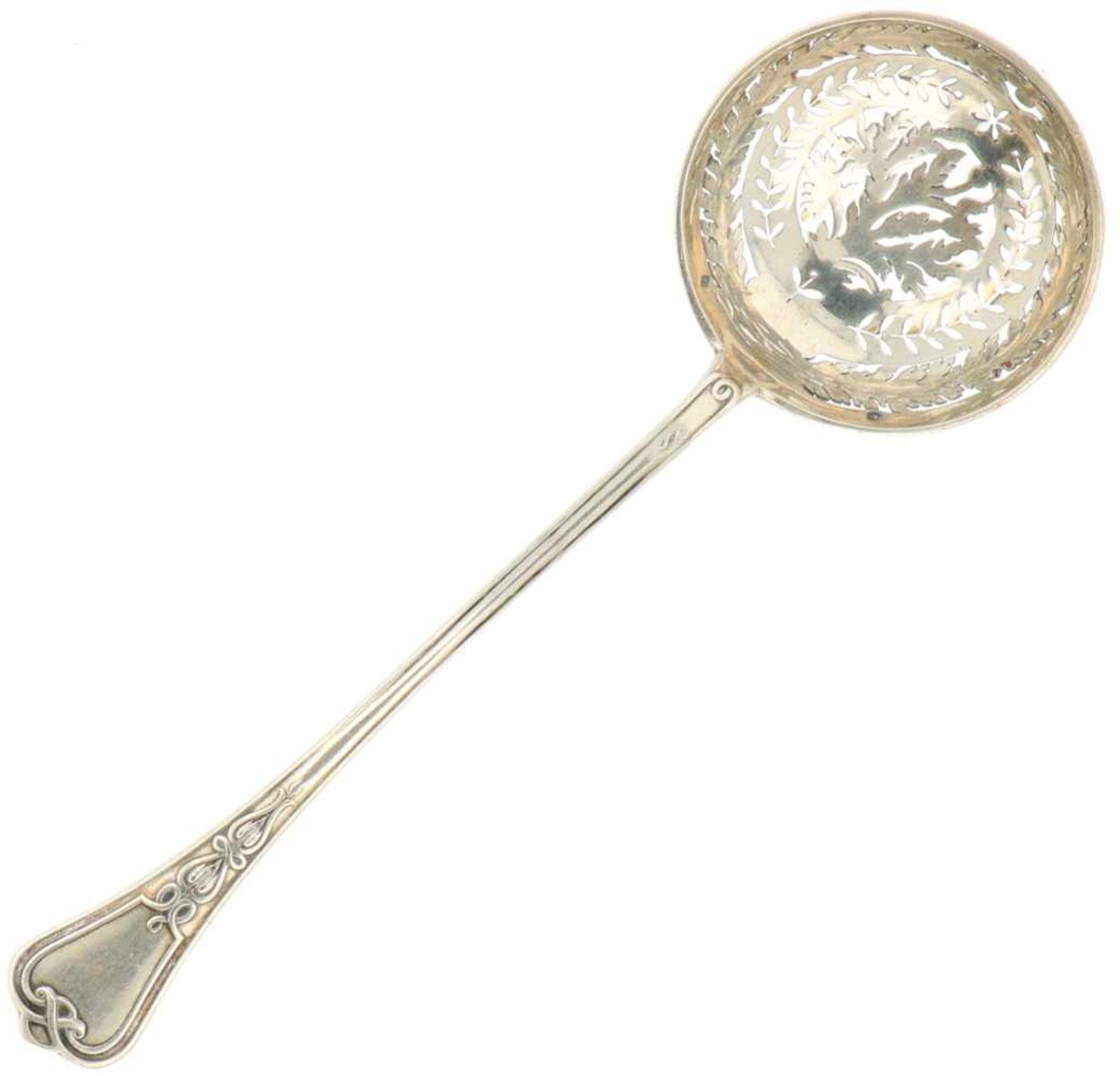 Silver sifter spoon.