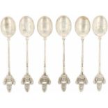 (6) Piece set of silver teaspoons.