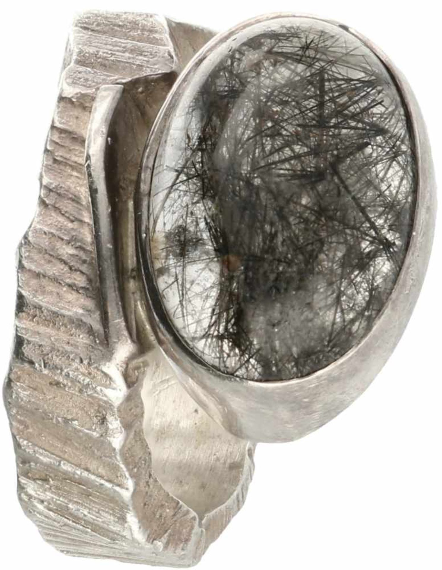 Design ring silver, rutile quartz - 925/1000.