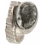 Design ring silver, rutile quartz - 925/1000.