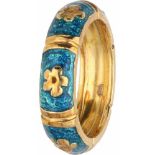 Hidalgo ring yellow gold, blue enamel - 18 ct.