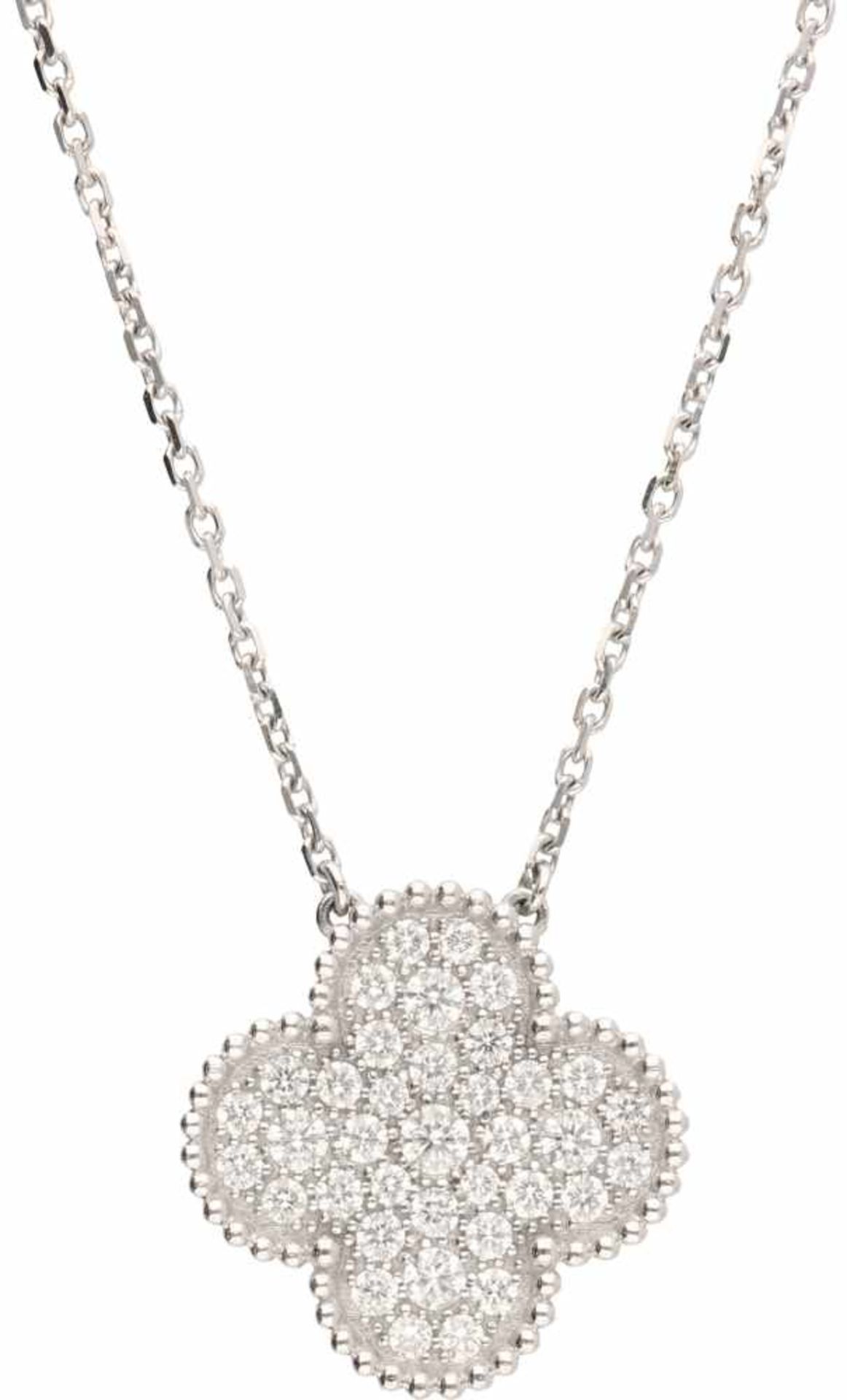 Van Cleef & Arpels necklace with Magic Alhambra pendant white gold, ca. 0.88 carat diamond - 18 ct.