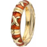 Hidalgo ring yellow gold, orange and enamel - 18 ct.