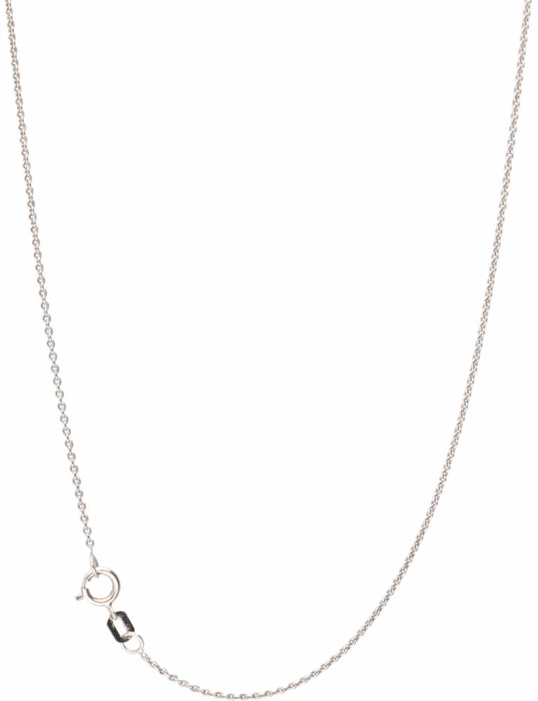 Necklace met pendant white gold, ca. 0.27 carat diamond - 18 ct. - Image 2 of 2