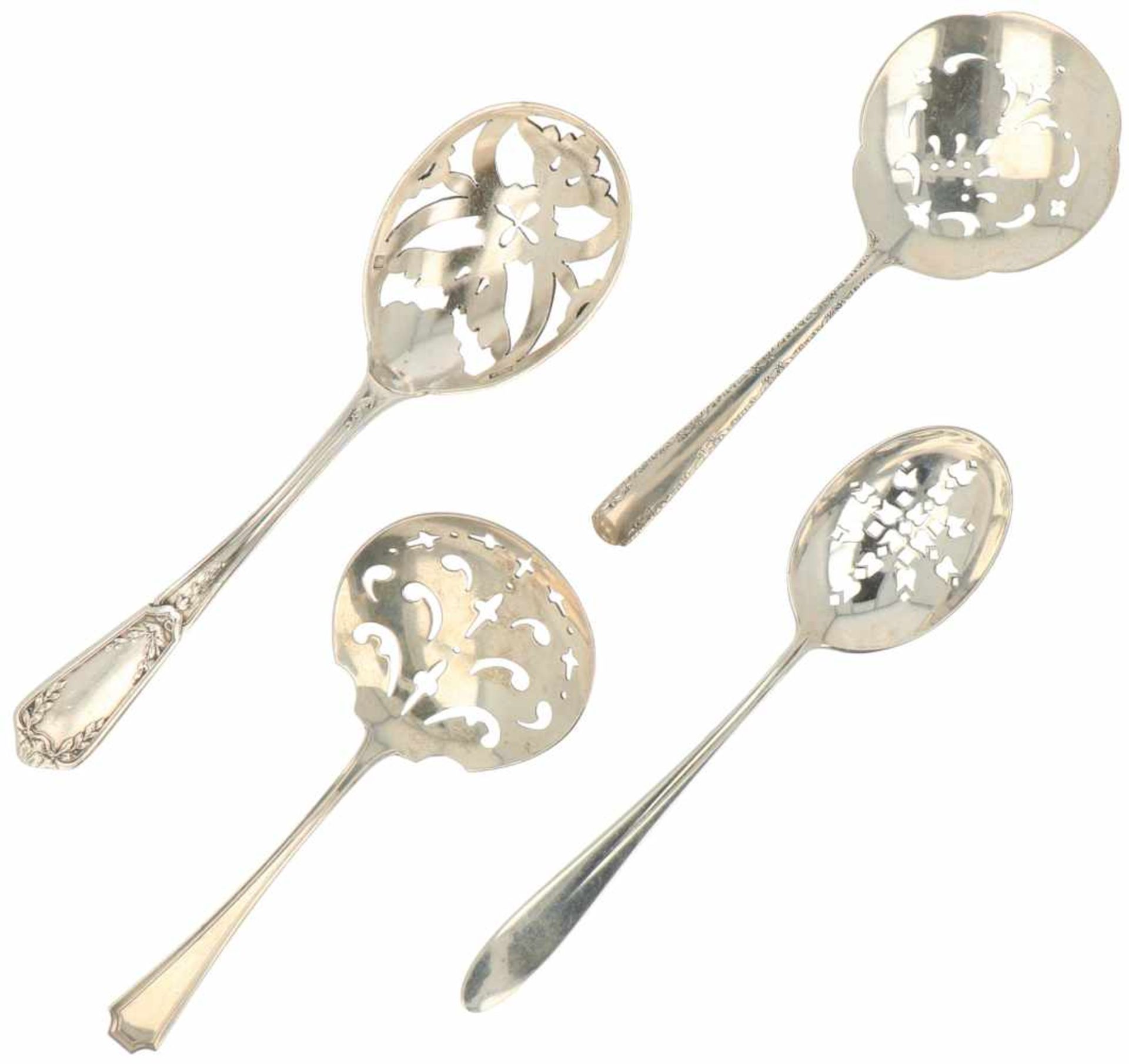 (4) Pieces of silver fruit spoons.
