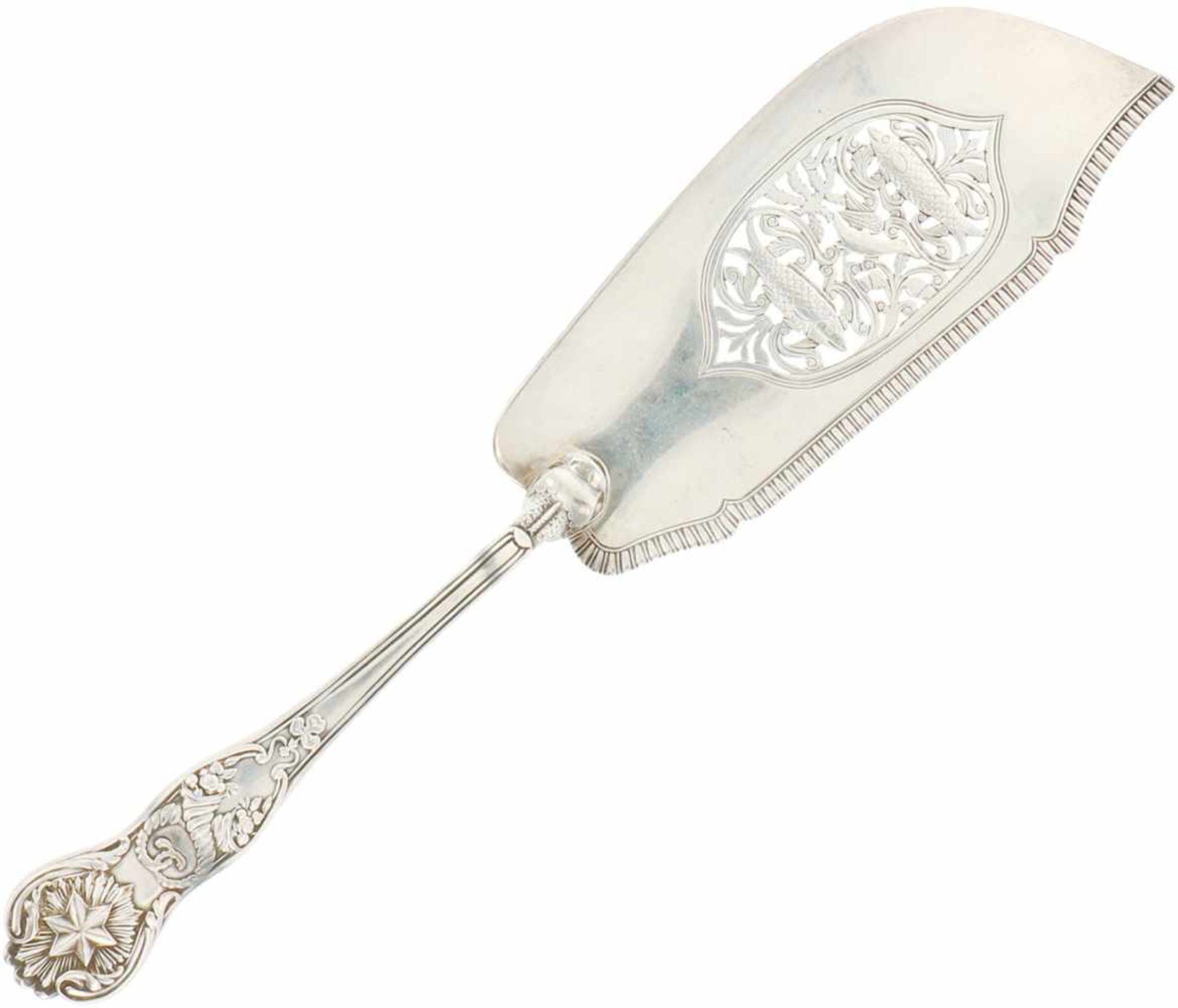 Silver fish serving scoop.