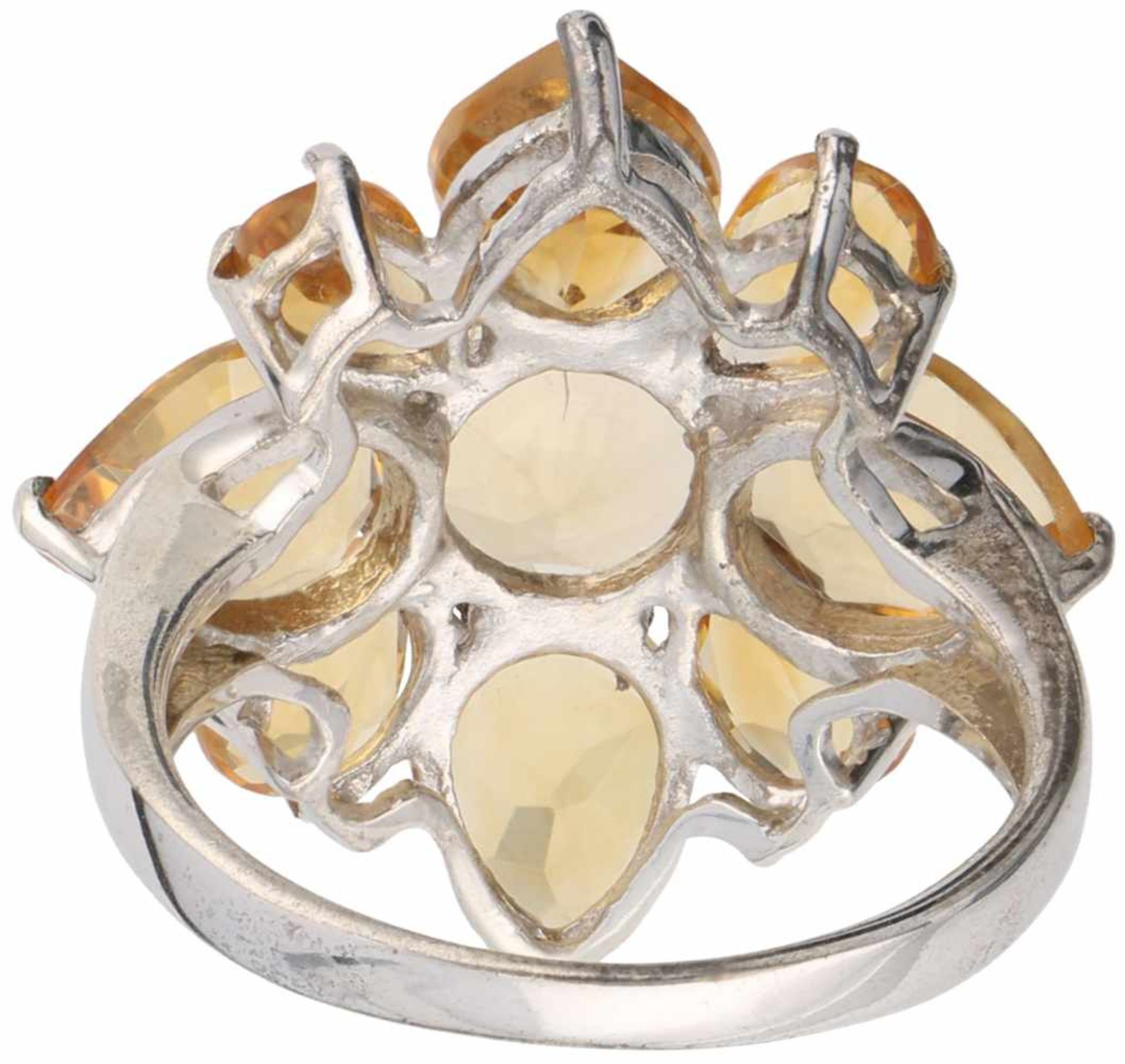 Rosette ring silver, citrine - 925/1000. - Bild 2 aus 2