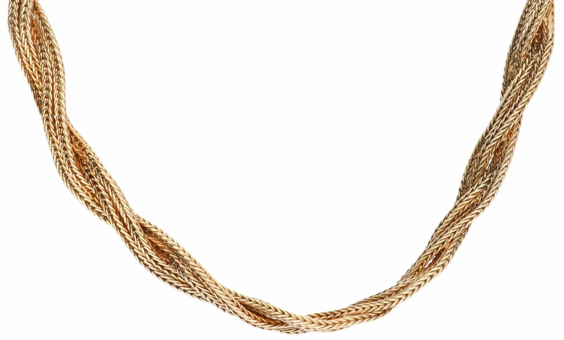 Uno A Erre braided necklace yellow gold - 18 ct.