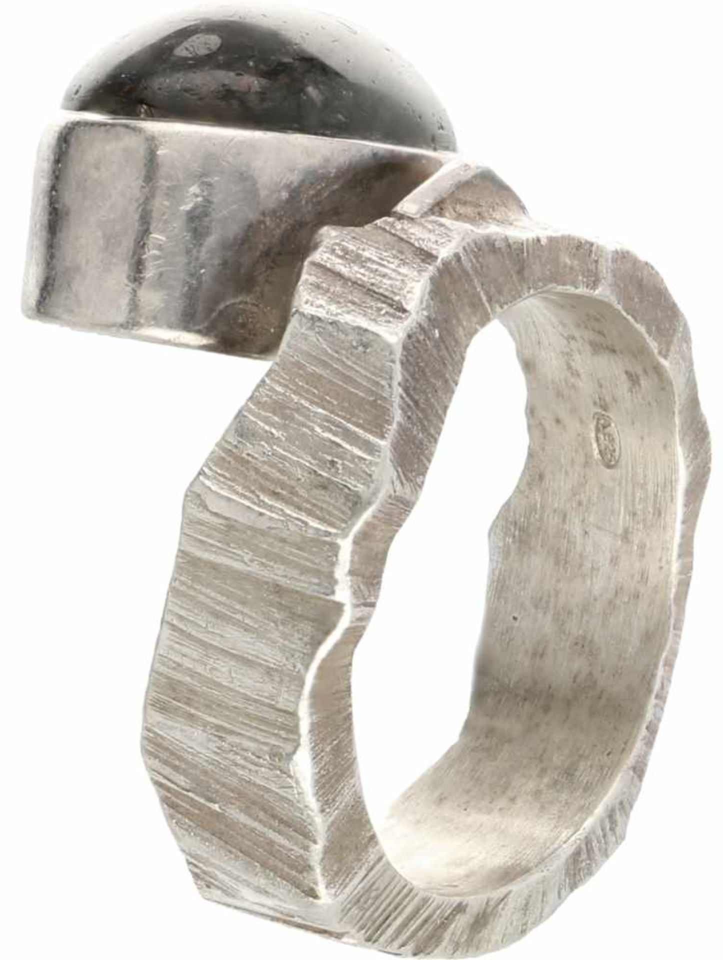 Design ring silver, rutile quartz - 925/1000. - Bild 2 aus 2
