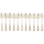 (11) Piece set of silver teaspoons.