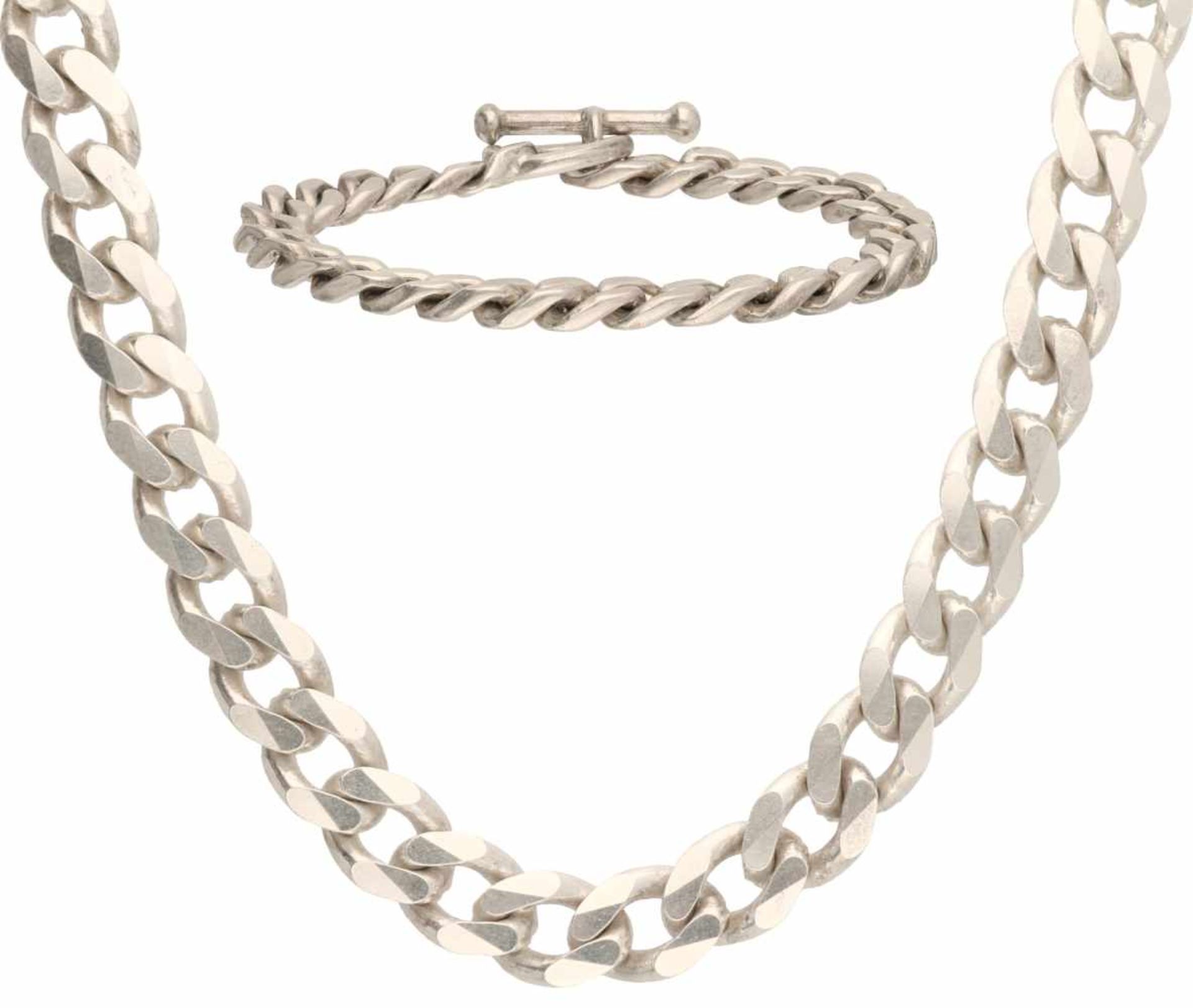 Gourmet link necklace and bracelet silver - 925/1000.