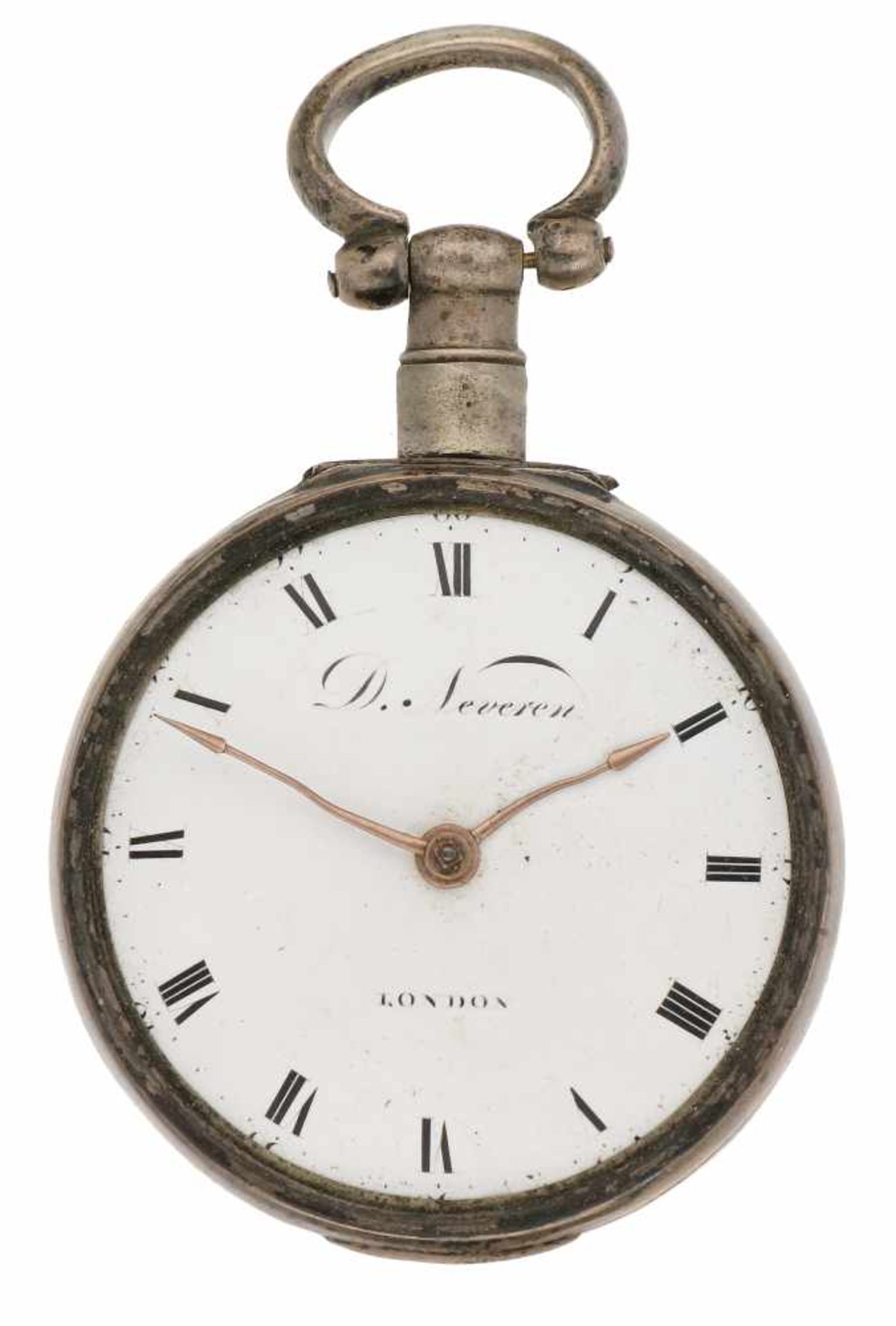 Pocket watch silver plated, verge escapement 'D.D. Neveren, London' - Men's pocket watch - Manual
