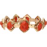 Bracelet rosé gold, cameo of red coral - 18 ct.<