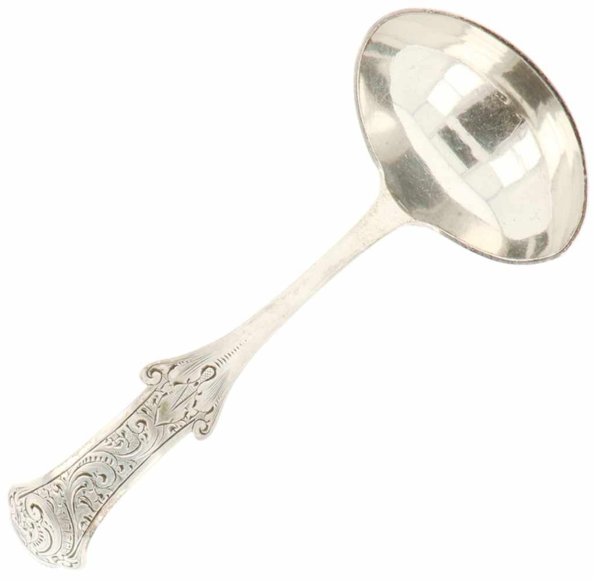 Silver sauce spoon.