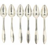 (6) Pieces of silver coffee spoons.