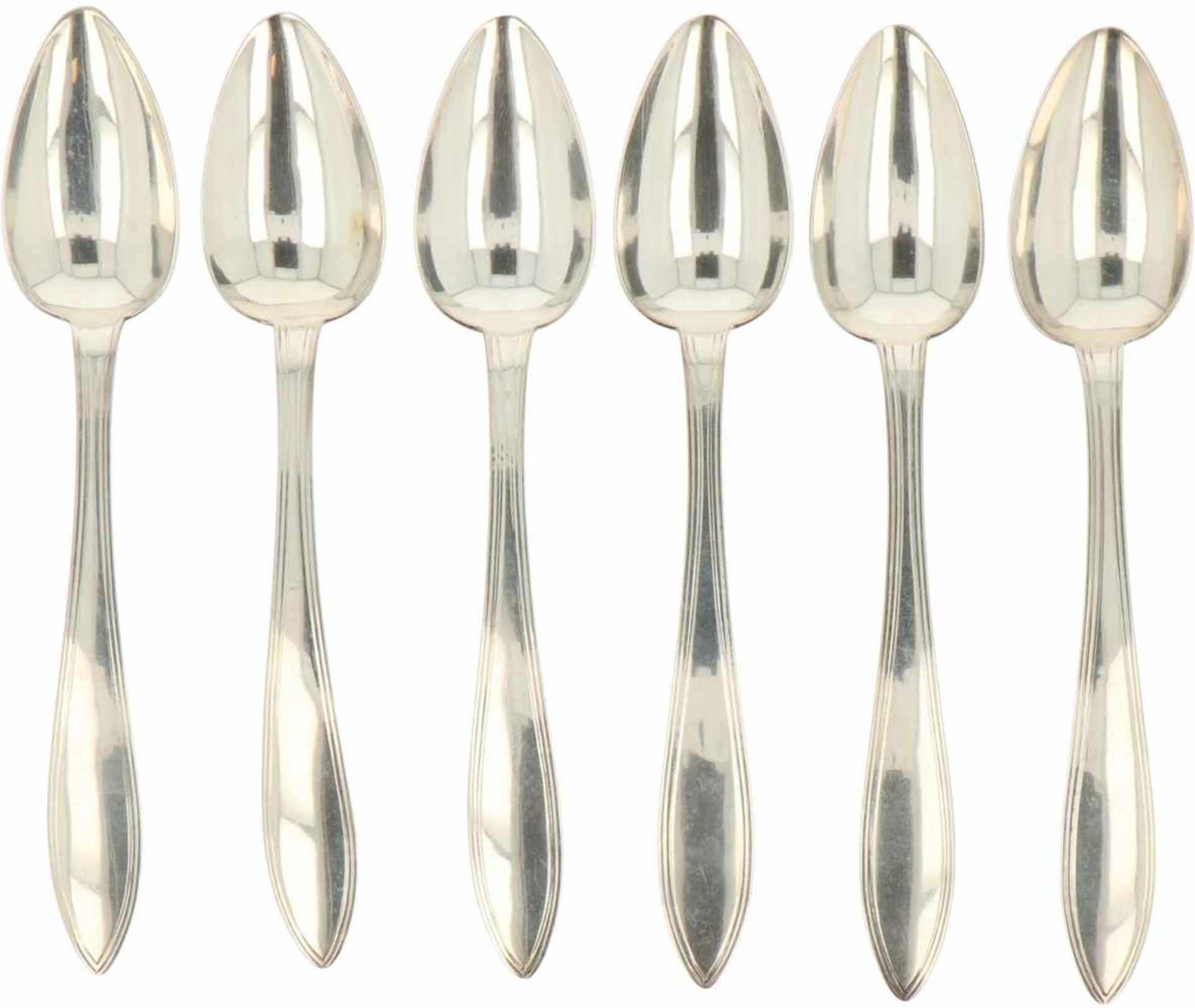 (6) Pieces of silver coffee spoons.