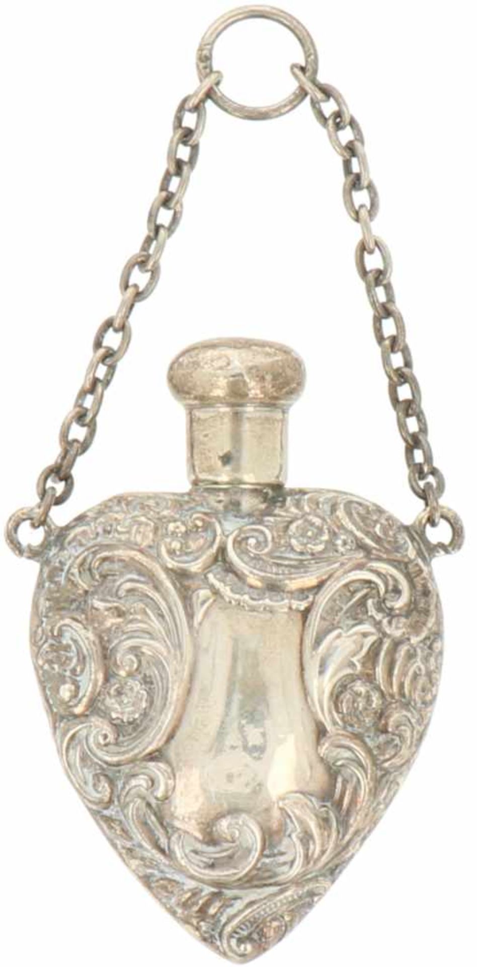 Silver perfume flask.