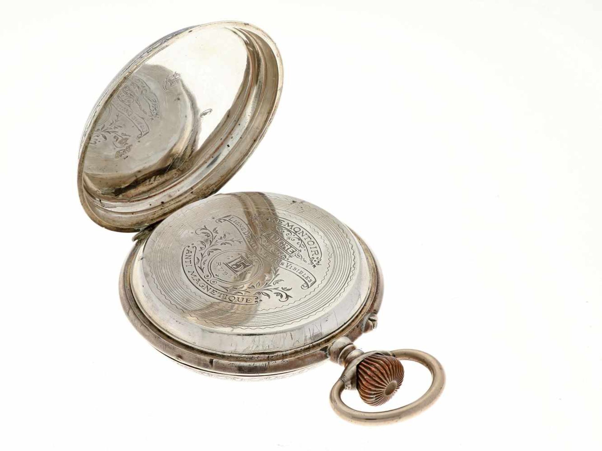Pocket watch silver, anchor escapement - Men's pocket watch - Manual winding - Ca. 1900. - Bild 5 aus 5