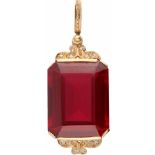 Pendant roségold, diamond and ruby - 14 ct.<