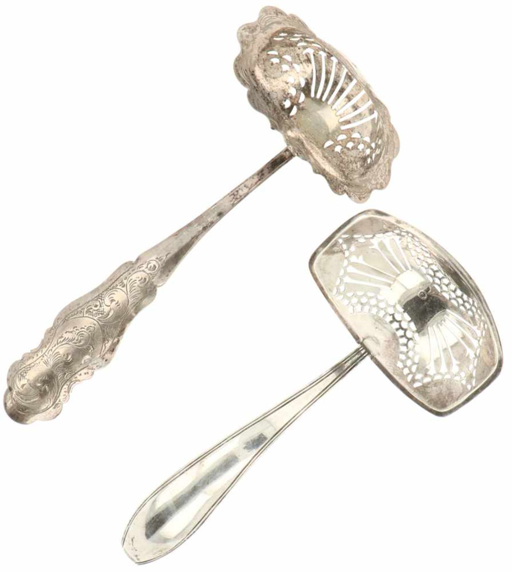 (2) Silver sifter spoons.