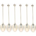 (6) Piece set of silver coffee spoons.